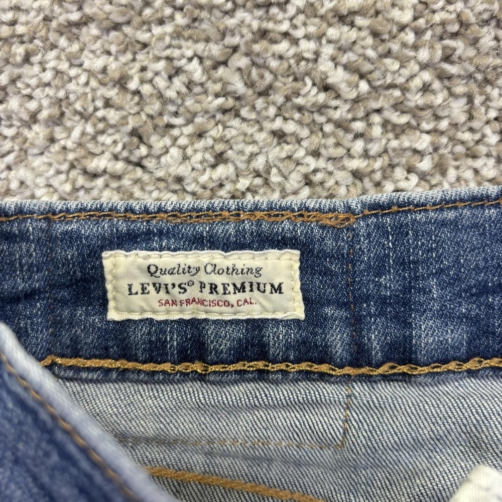 Levis 502 Premium Jeans Mens 32x32 Blue Medium Wash Tapered Stretch Denim - Picture 8 of 10